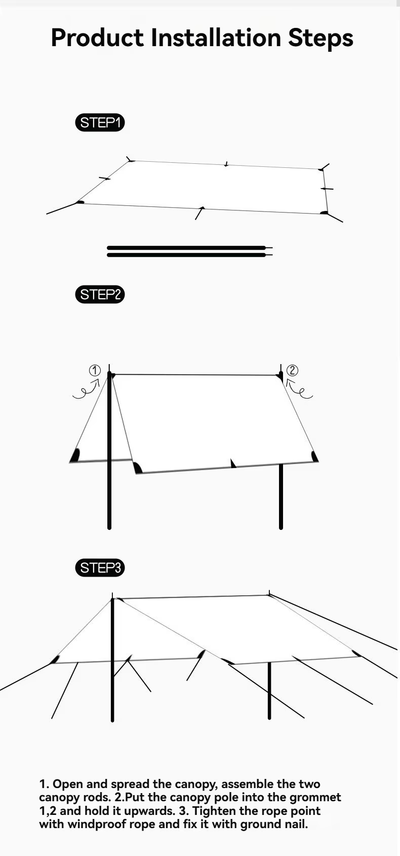 camping canopy setup