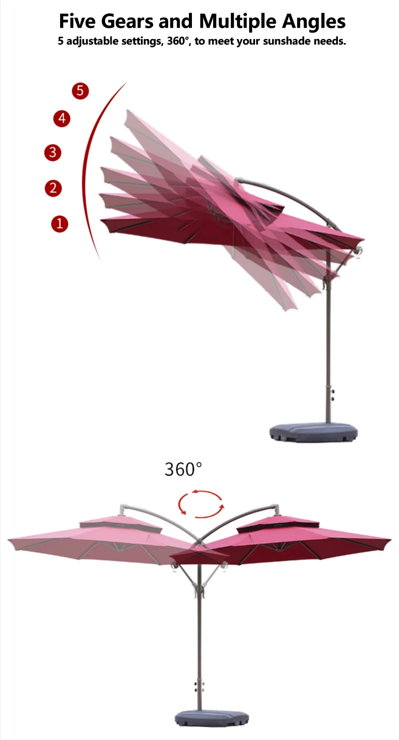 Double Tier Cantilever Offset Patio Umbrella